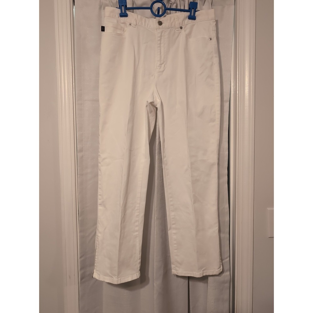 Lauren Ralph Lauren Women's White Denim Cropped Jeans Ankle Zippers‎ Size 10